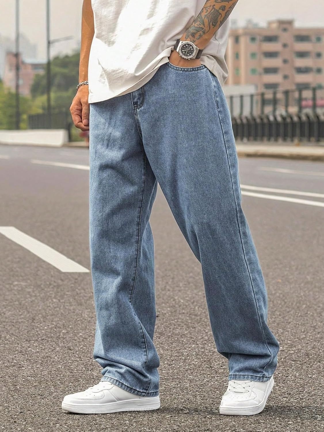 KOTTY Mens Mid Rise Straight Jeans